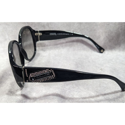 Glam Goth Coach HC8037B Angeline Black And Rhinestone Sunglasses