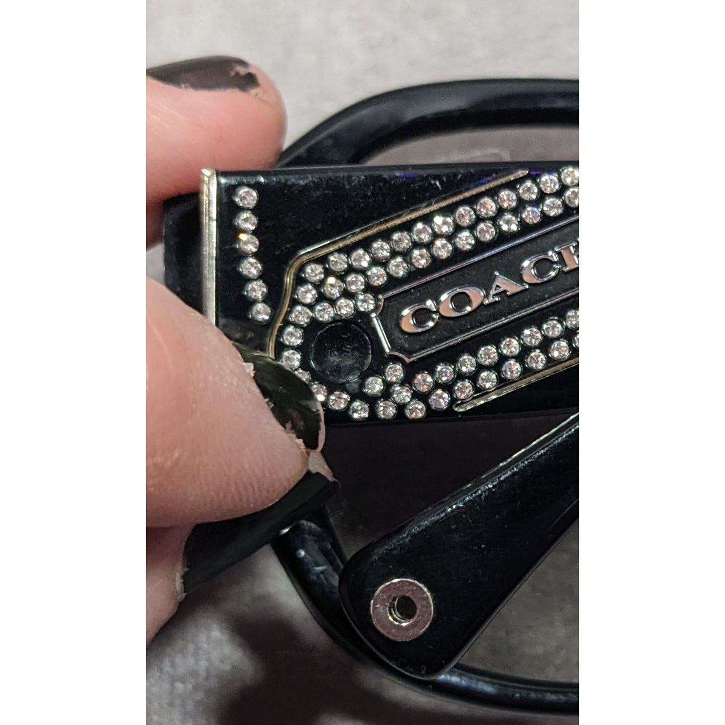 Glam Goth Coach HC8037B Angeline Black And Rhinestone Sunglasses