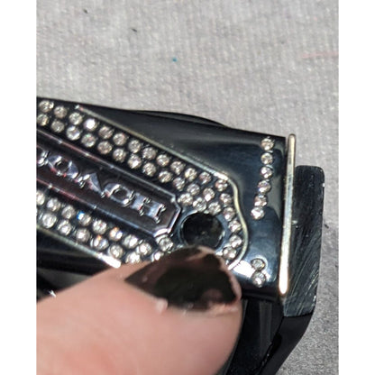 Glam Goth Coach HC8037B Angeline Black And Rhinestone Sunglasses