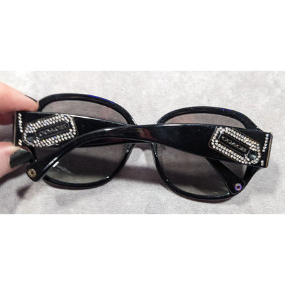 Glam Goth Coach HC8037B Angeline Black And Rhinestone Sunglasses