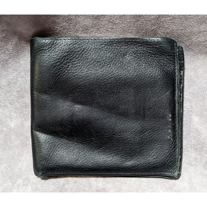 Vintage Classic Black Leather Wallet by Buxton