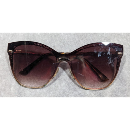 Martha Stewart Retro Cateye Brown And Gold Tone Sunglasses