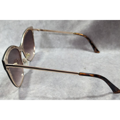 Martha Stewart Retro Cateye Brown And Gold Tone Sunglasses