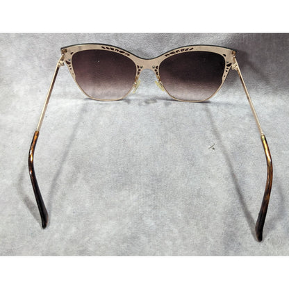 Martha Stewart Retro Cateye Brown And Gold Tone Sunglasses