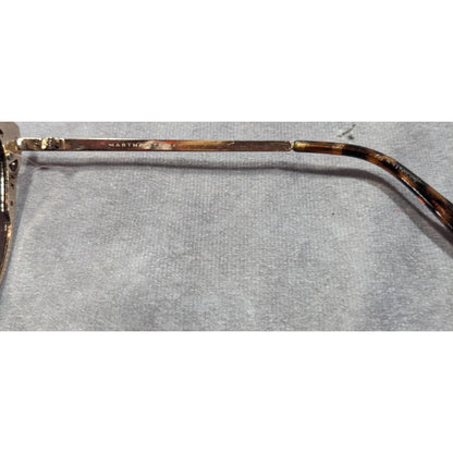 Martha Stewart Retro Cateye Brown And Gold Tone Sunglasses