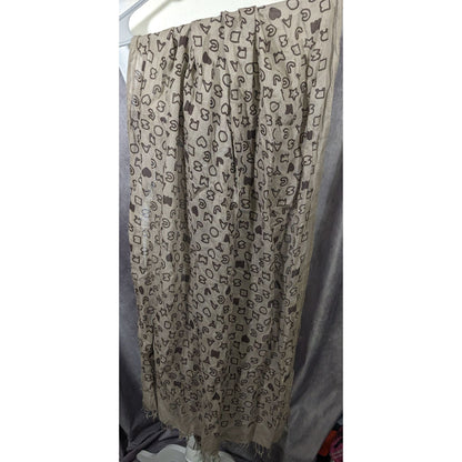 Marc By Marc Jacobs Grey And Black Allover Letter Print Scarf