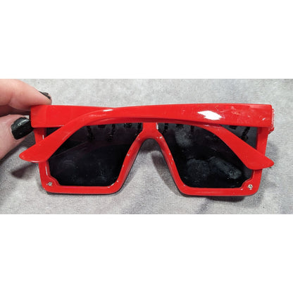 OG Party Rock Rhinestone Drop Red Square Sunglasses