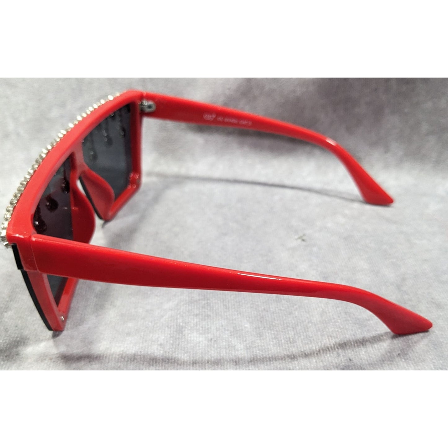 OG Party Rock Rhinestone Drop Red Square Sunglasses