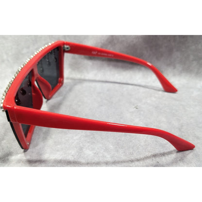 OG Party Rock Rhinestone Drop Red Square Sunglasses
