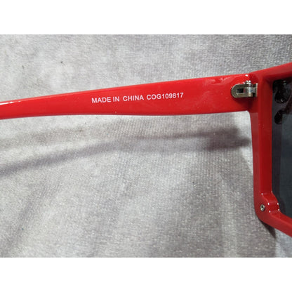 OG Party Rock Rhinestone Drop Red Square Sunglasses