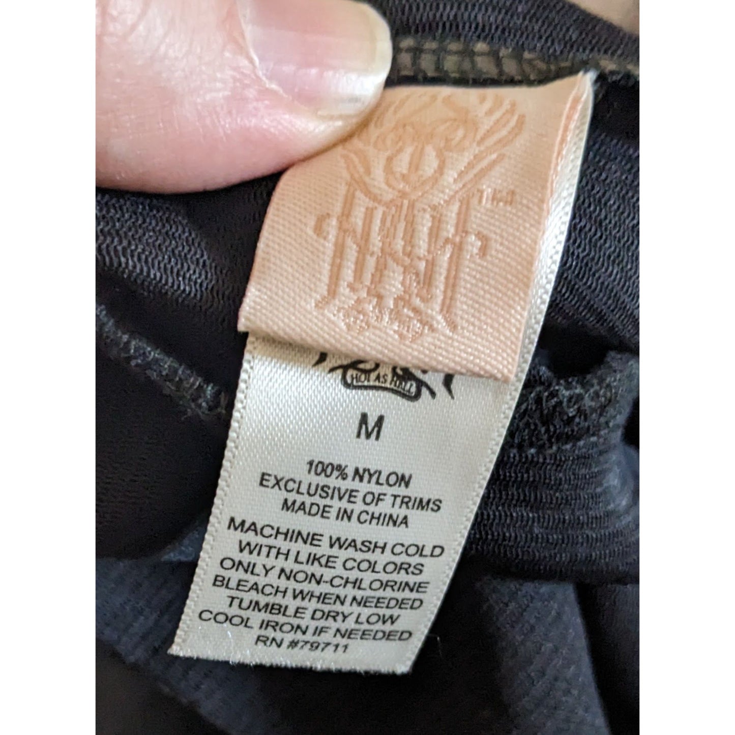 HAH Gothic Floral Lace Open Back Dress With Bow Accent Size Medium