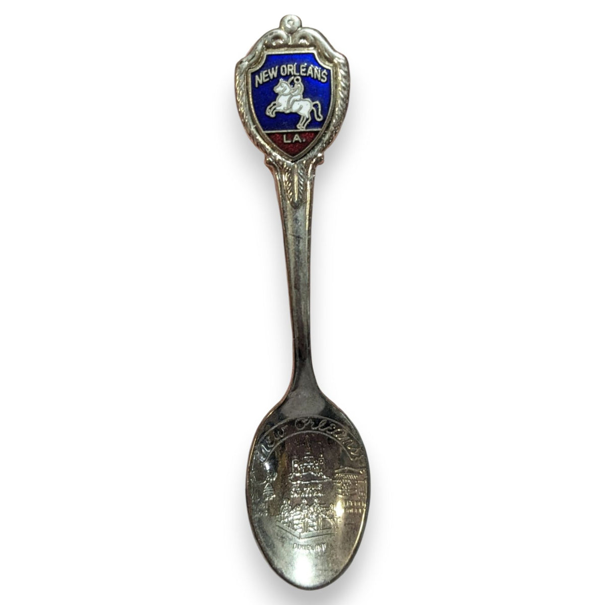 Vintage Travel Metal Silver Tone New Orleans Louisiana Souvenir Spoon 3 1/2 Inch