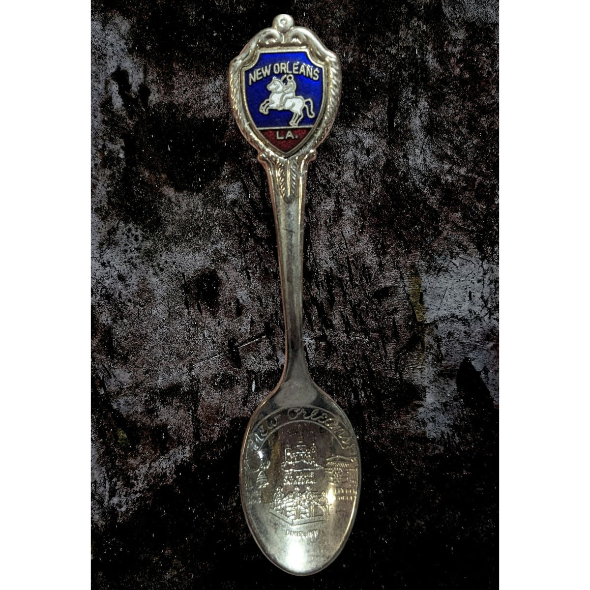 Vintage Travel Metal Silver Tone New Orleans Louisiana Souvenir Spoon 3 1/2 Inch