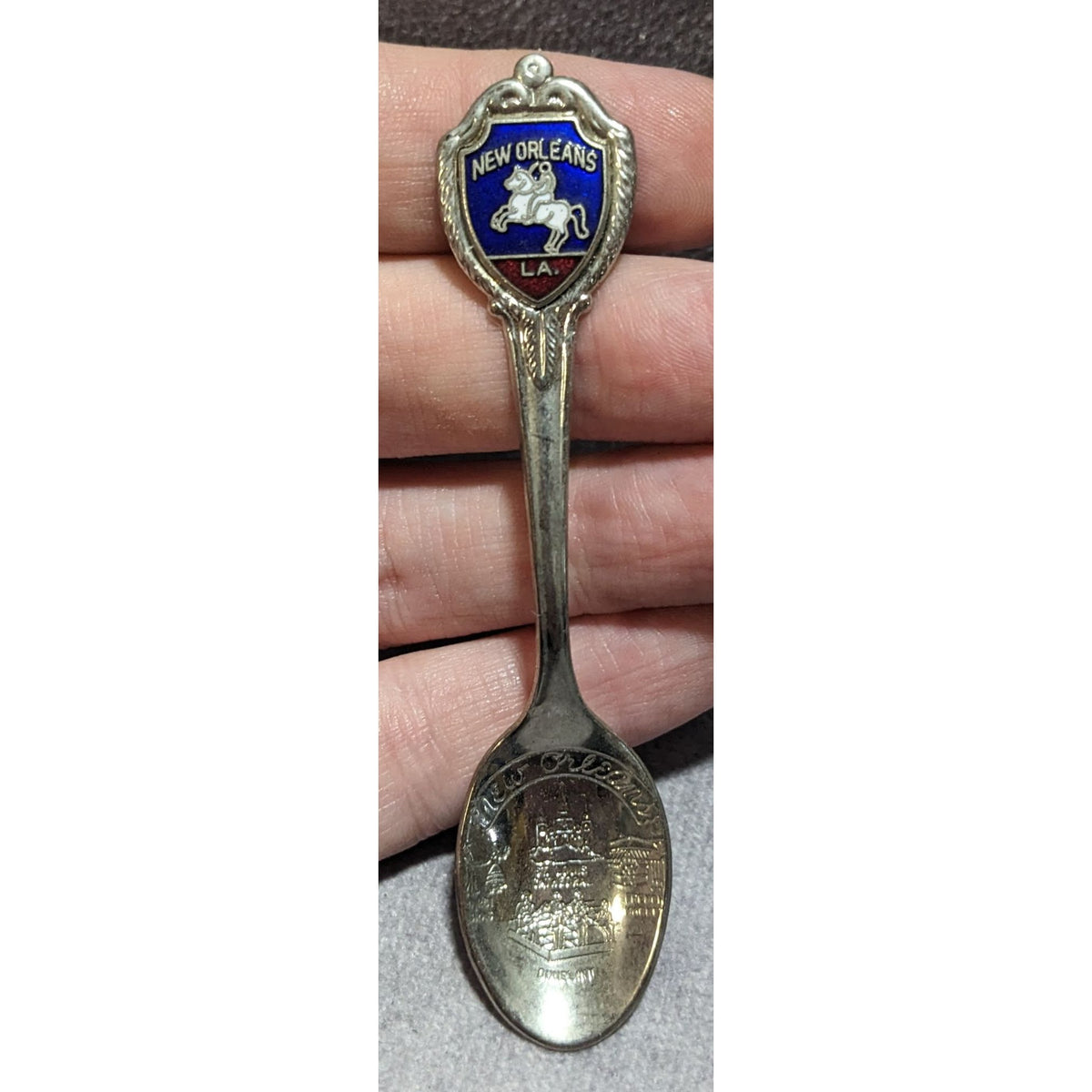 Vintage Travel Metal Silver Tone New Orleans Louisiana Souvenir Spoon 3 1/2 Inch