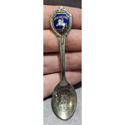 Vintage Travel Metal Silver Tone New Orleans Louisiana Souvenir Spoon 3 1/2 Inch