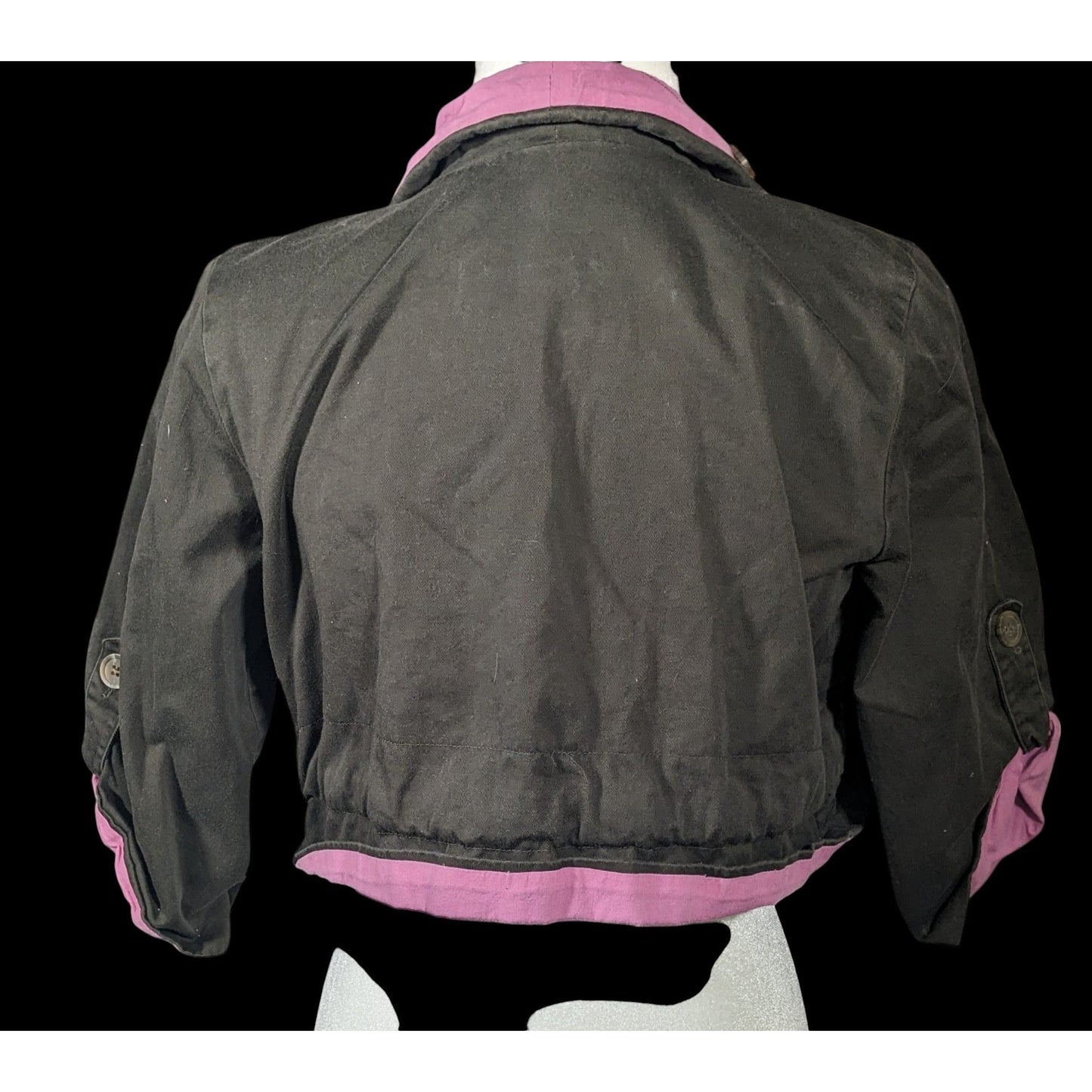 Vintage Kaleidoscope Cropped Pink And Grey Button Jacket Size Medium