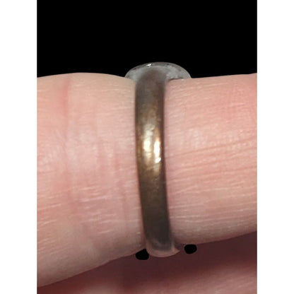 90s Style Triple Peace Sign Black And Silver Tone Enamel Filled Ring Size 7 1/2