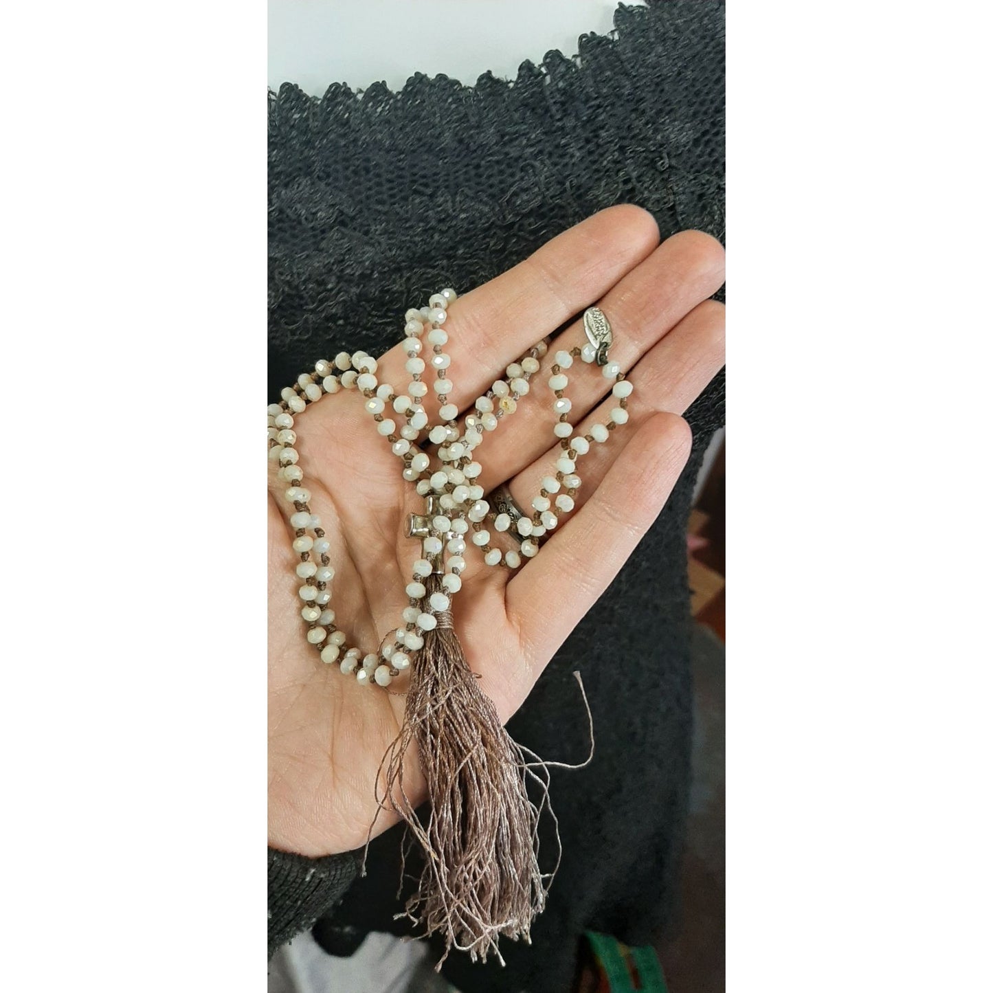 Alexa's Angels Bohemian Cross Necklace With Tassel Accent