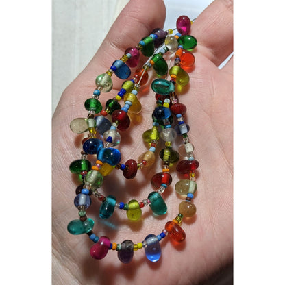 Candycore Multilayer Rainbow Glass Drop Necklace