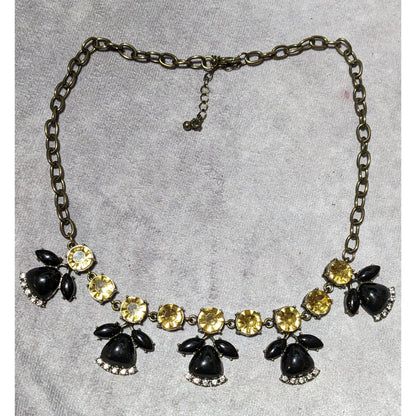 Retro Glam Gem Studded Statement Necklace