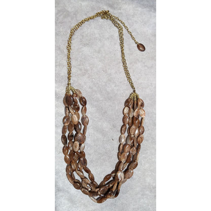 Earthy Multilayer Marbled Beaded Necklace