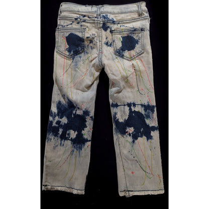 Thrill Distressed Paint Splatter Cropped Jeans