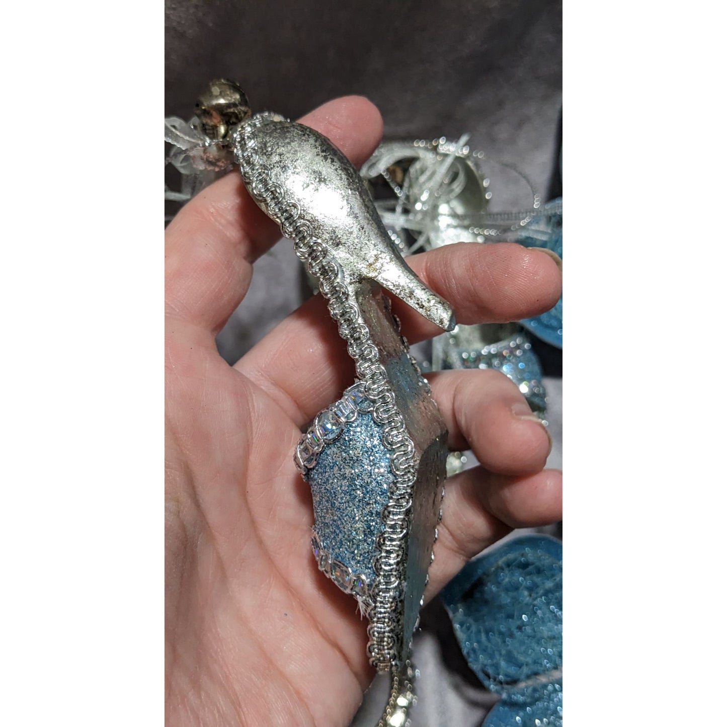 Blue And Silver Glitter Princess Ornaments (11)