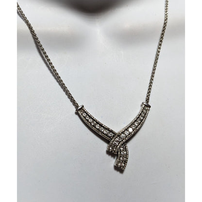 Zales Lab Created White Sapphire And Diamond Accent Twist Necklace