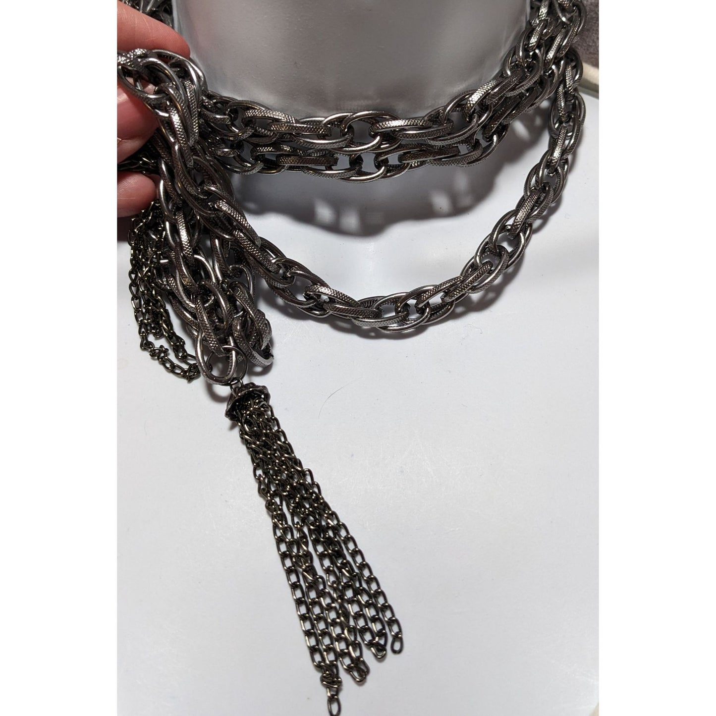 Silver Chain Wrap Necklace