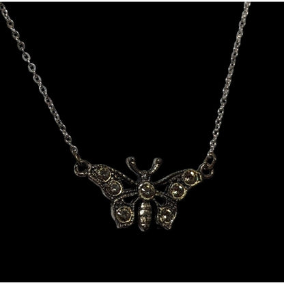 Vintage 90s Butterfly Rhinestone Necklace