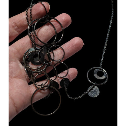 Gothic Y2K Hoop Link Charm Chain Necklace