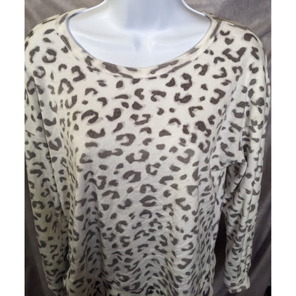 Nicole Miller New York Leopard Fleece Pullover