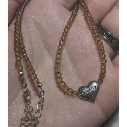 Beaded Heart Serenity Necklace