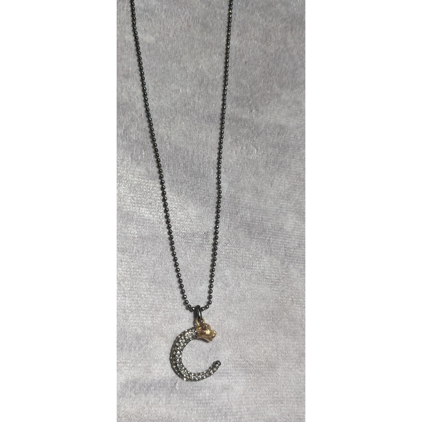Stella & Dot Crescent Rhinestone Panther Necklace