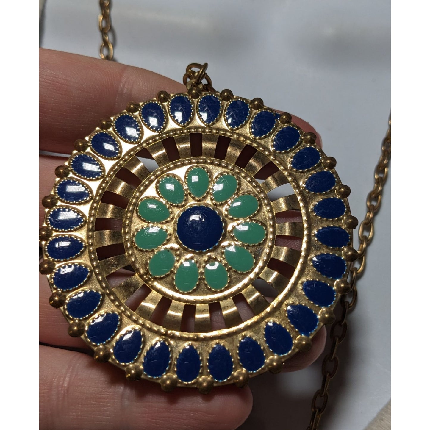 JS Collection Bohemian Enamel Medallion Necklace