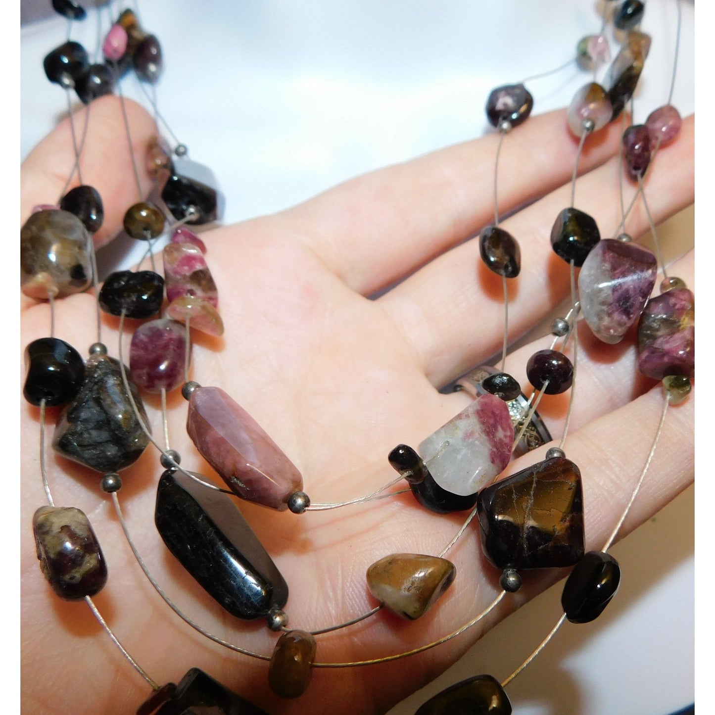 Coldwater Creek Tumbled Gem Stone Necklace