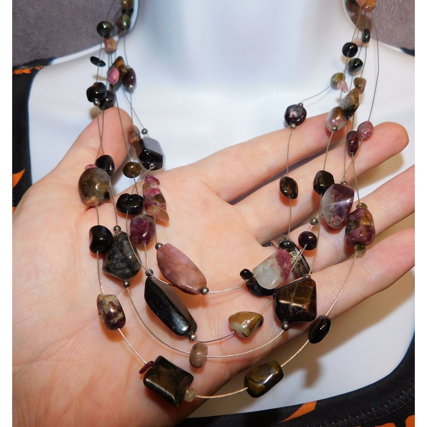 Coldwater Creek Tumbled Gem Stone Necklace