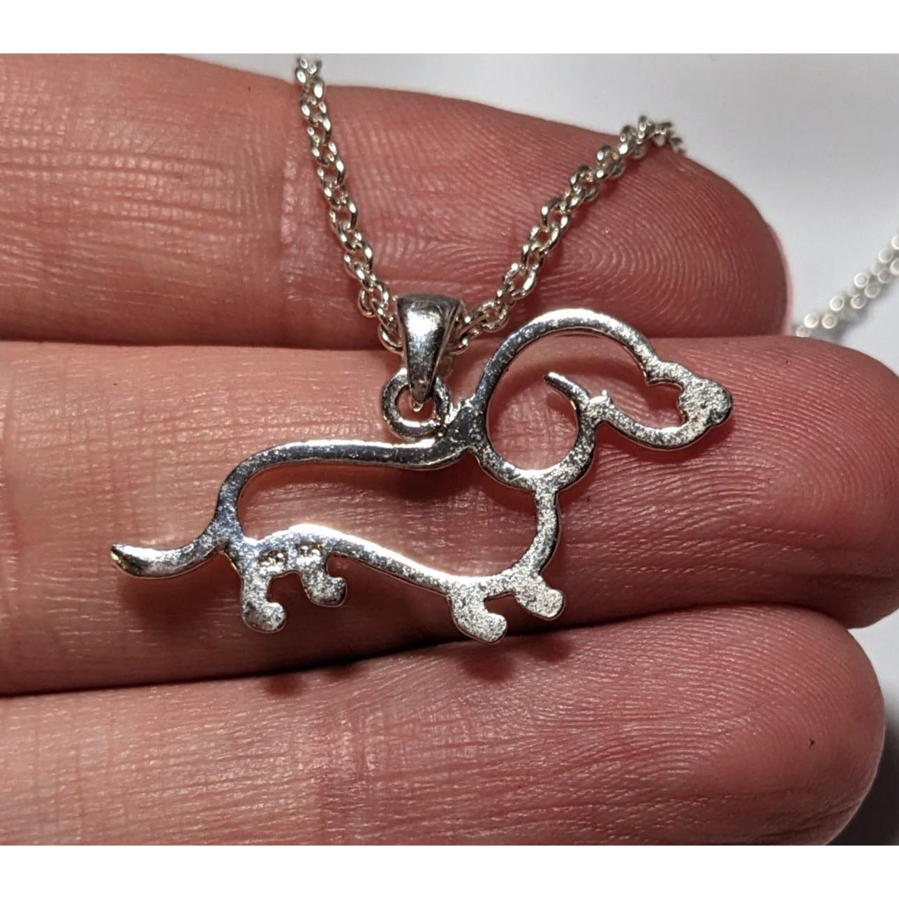 Minimalist Silver Dachshund Necklace