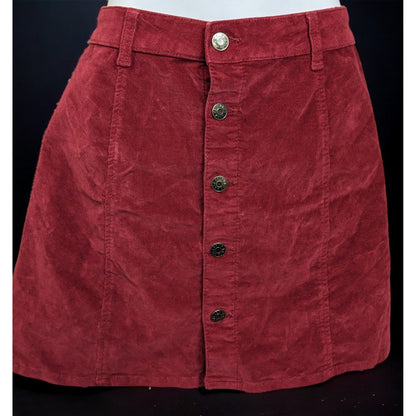 Celebrity Pink Y2K Burgundy Corduroy Skirt