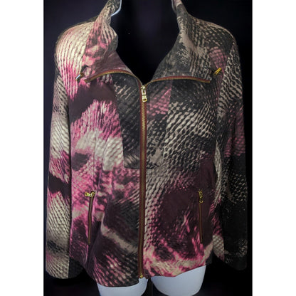 Erin London Pink And Black Snake Print Jacket