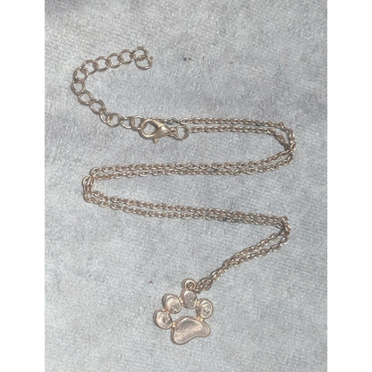 Simple Rose Gold Dog Paw Pendant Necklace