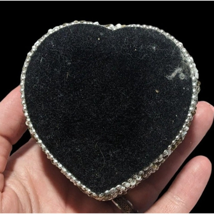 Beaded Heart Trinket Box