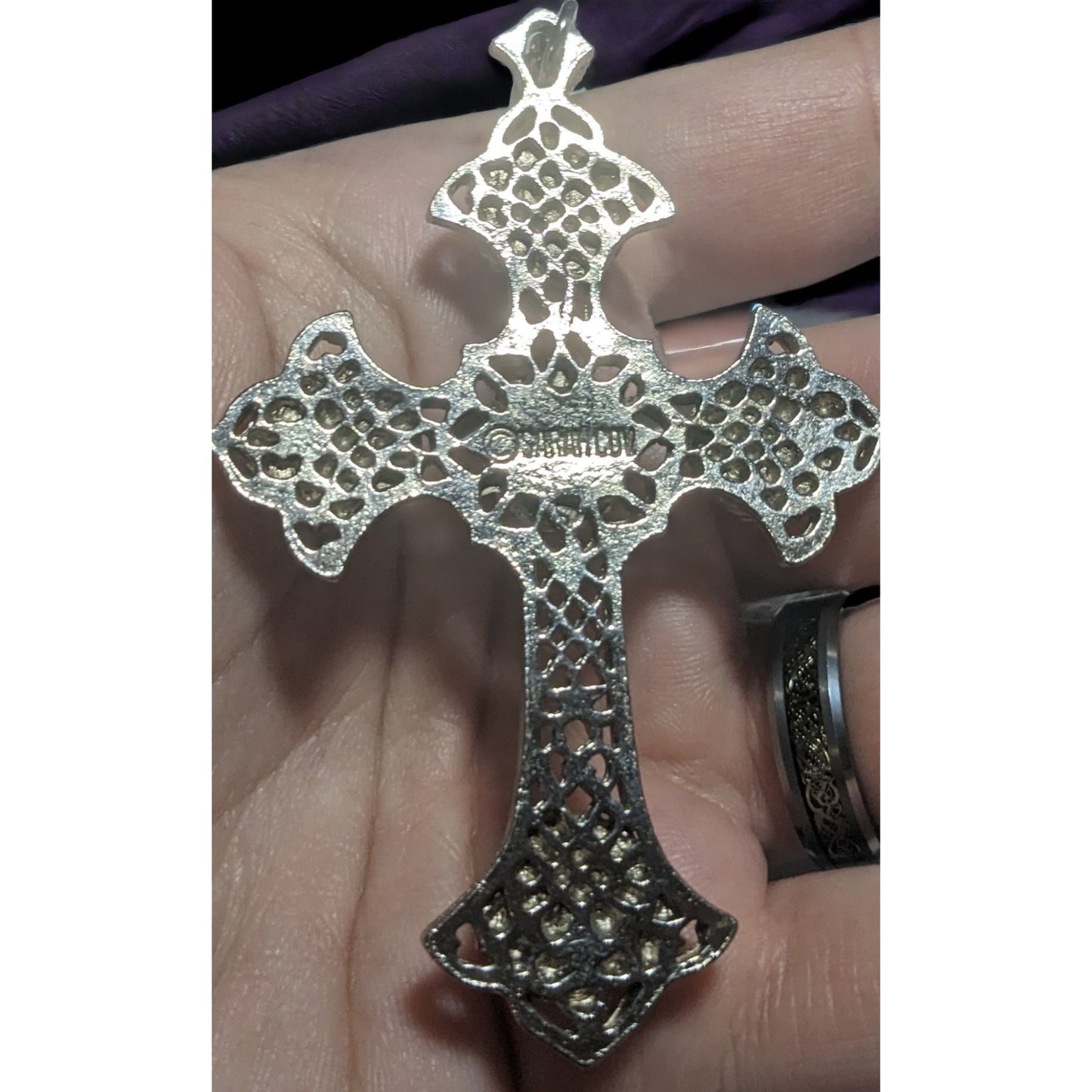 Sarah Coventry Vintage Gemmed Cross Necklace