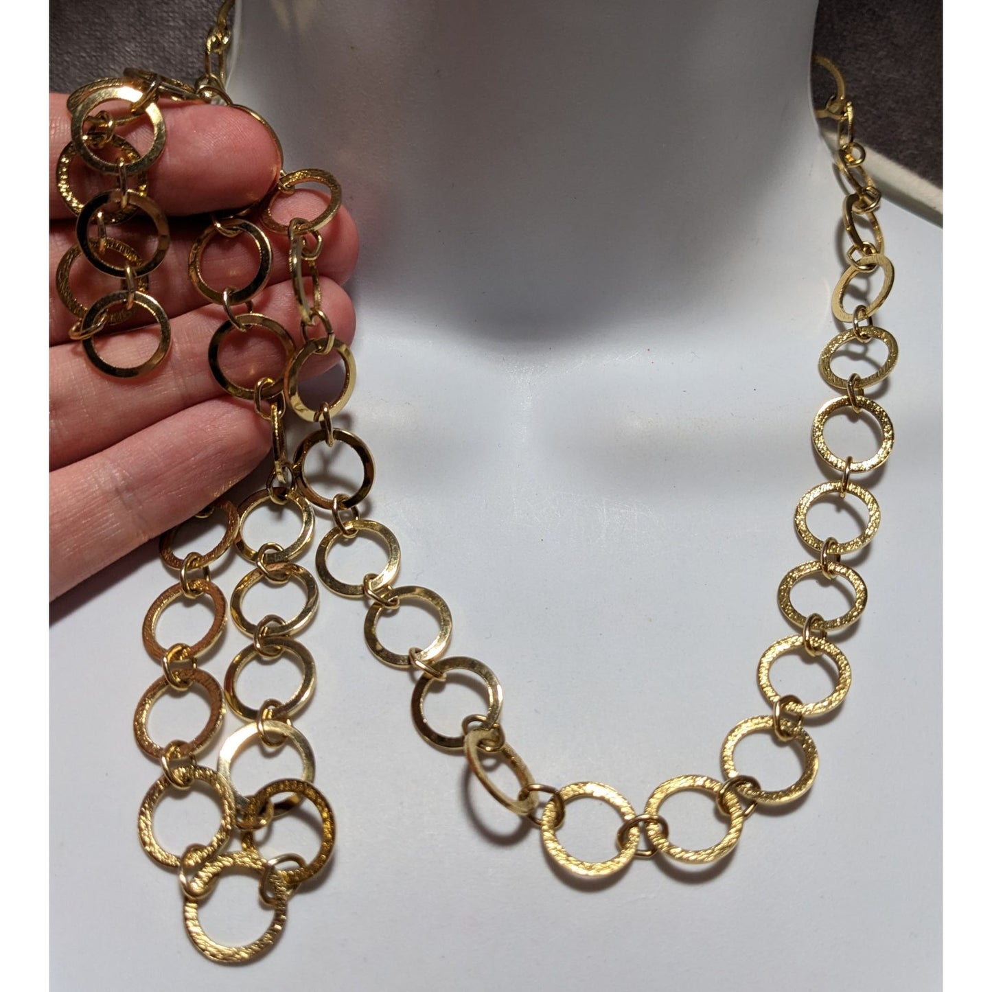 Gold-Tone Circle Link Chain Necklace