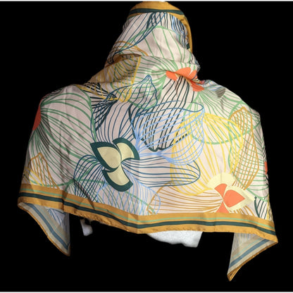 Alida Boer Multicolor Floral Scarf 35"x17" Artful Design
