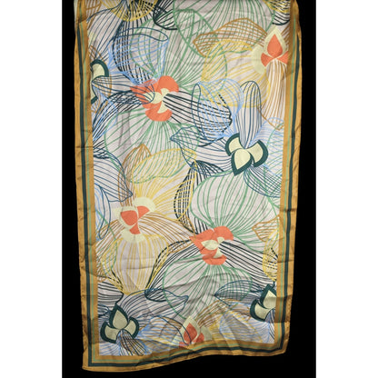 Alida Boer Multicolor Floral Scarf 35"x17" Artful Design