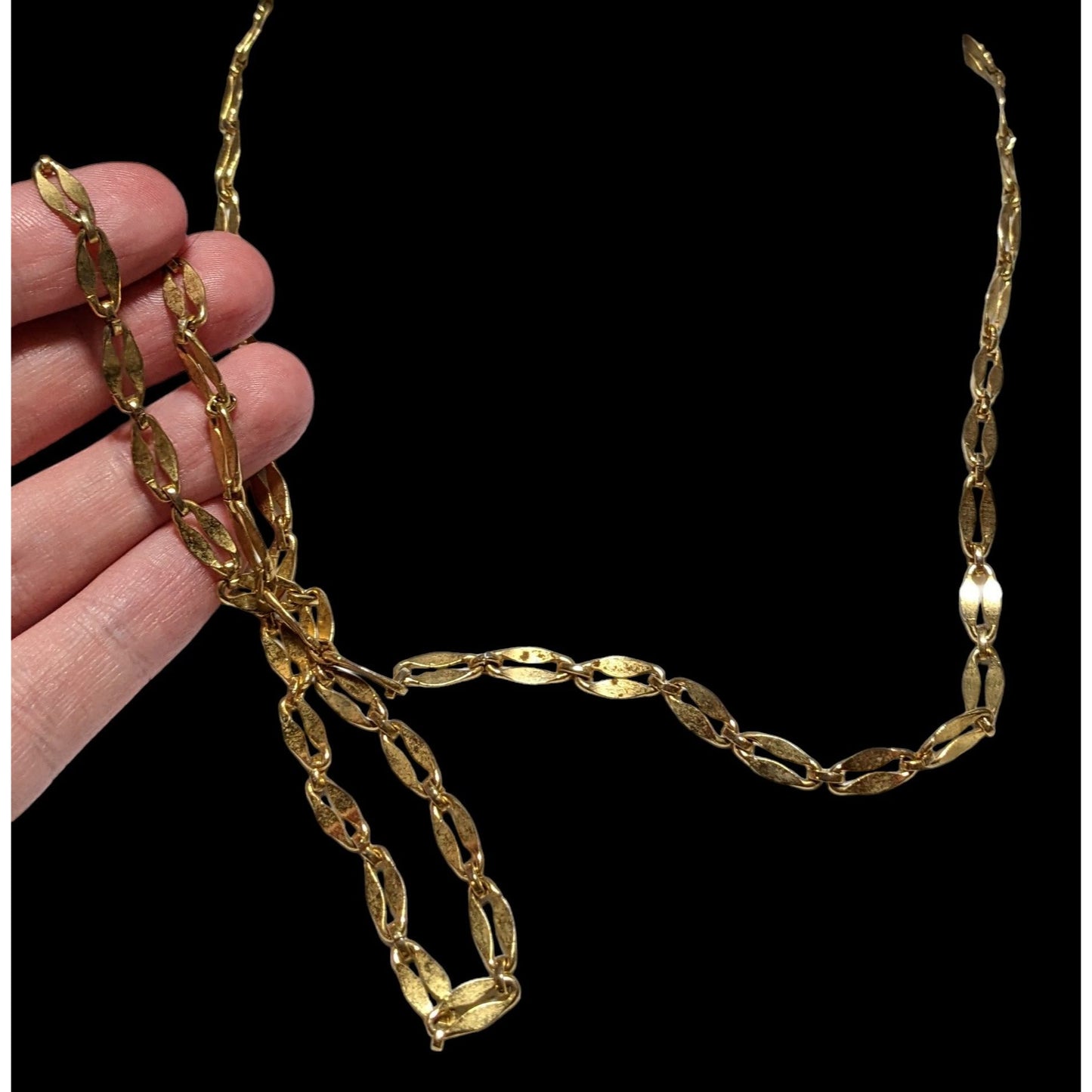 Vintage Gold Oval Link Chain Necklace