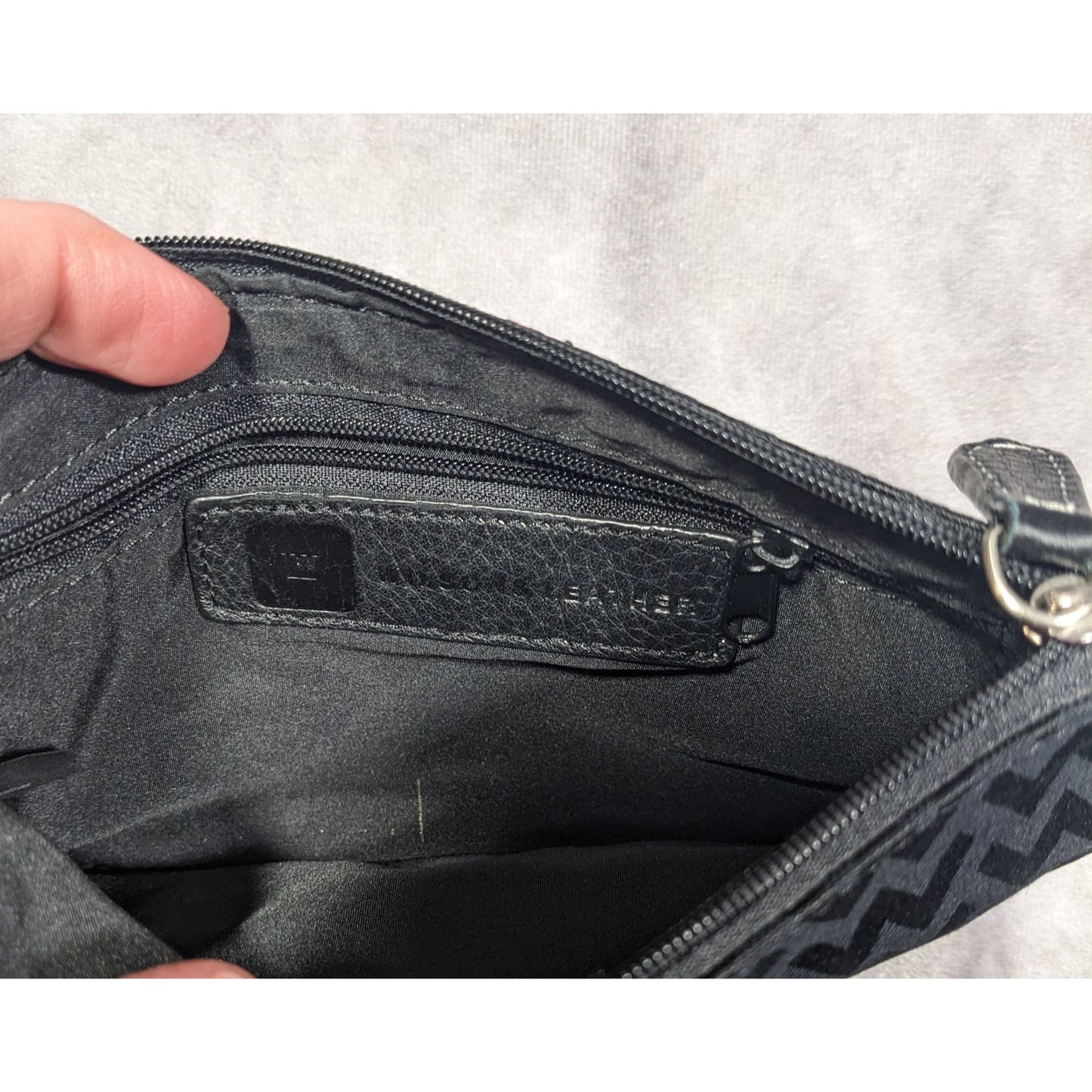 Wilson's Leather Gothic Black Zip Clutch/Wristlet