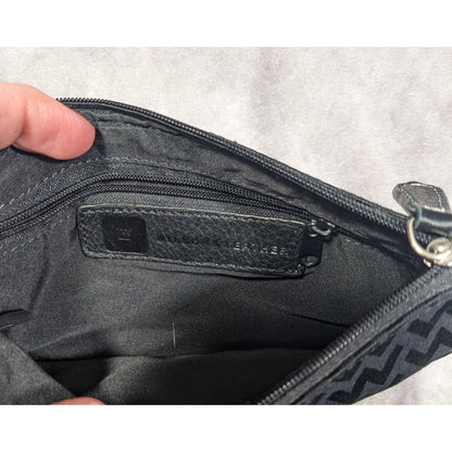 Wilson's Leather Gothic Black Zip Clutch/Wristlet