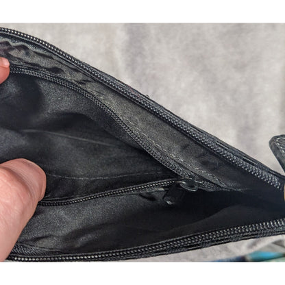 Wilson's Leather Gothic Black Zip Clutch/Wristlet